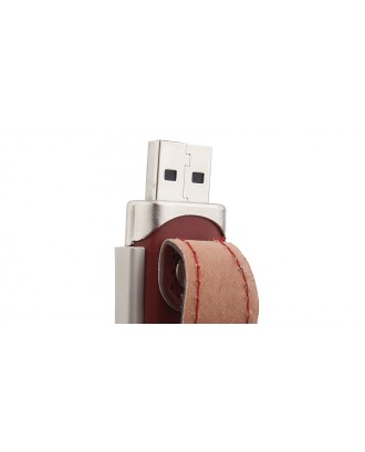 Leather + Steel USB 2.0 Flash Drive (8GB)